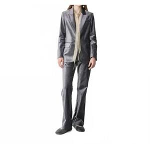 NEW FORTE FORTE stretch velvet flare pants in stone